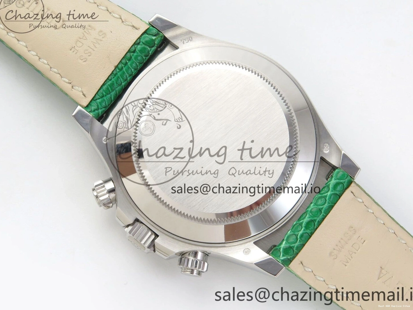 Good Copy Rolex Watches Diamonds Green MPF 40mm Bezel Green Leather 326 Custom Strap Dial FreshLook Modded Daytona on SA 0110